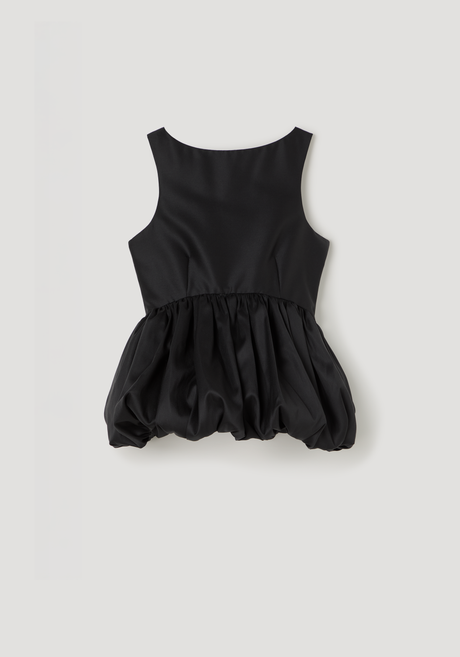 Voluminous boat-neck top | black