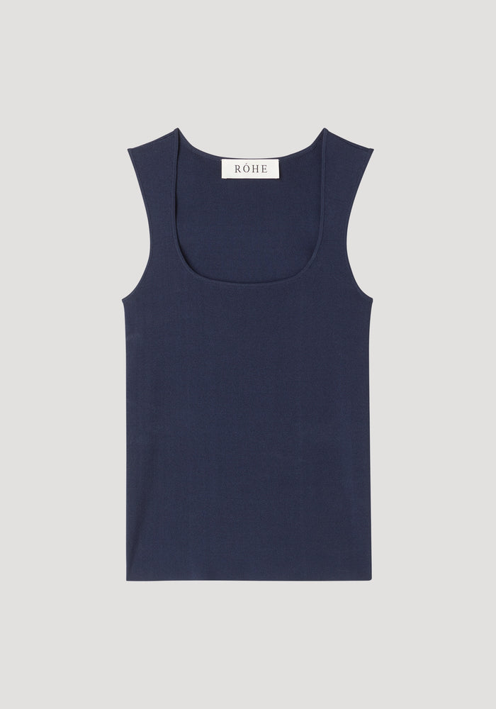 Bustier shaped knitted top | navy