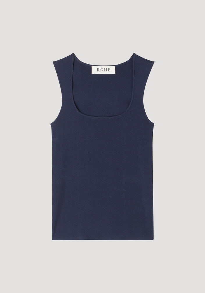 Bustier shaped knitted top | navy