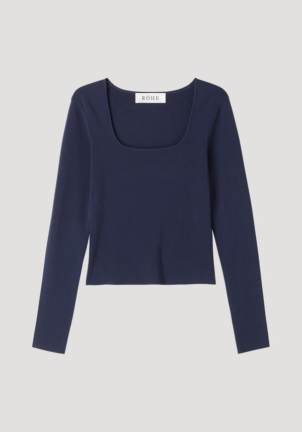 Bustier shaped knitted top | navy