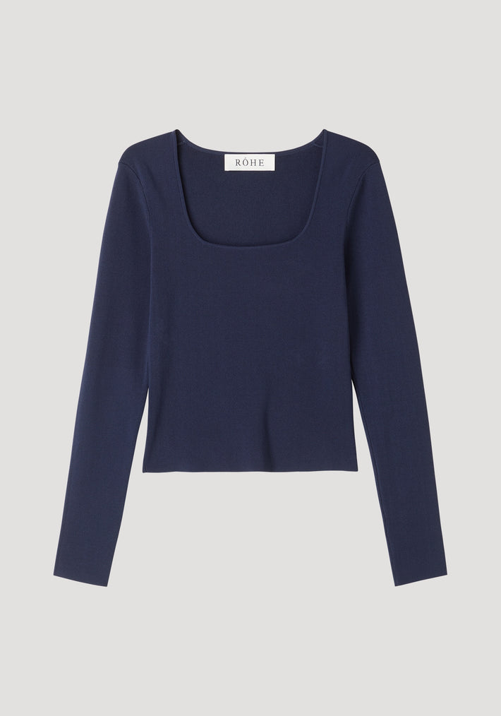 Bustier shaped knitted top | navy