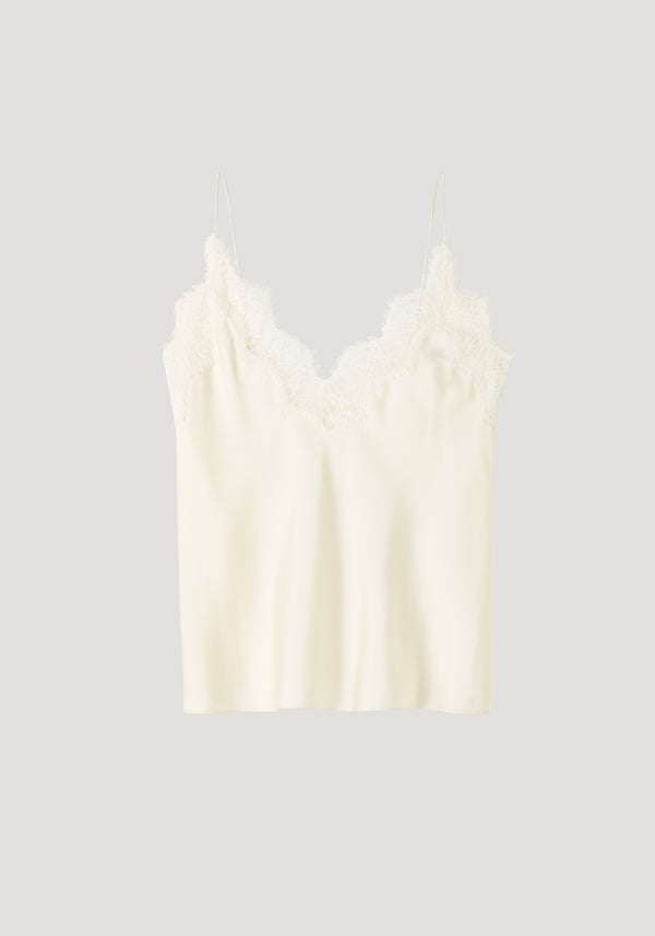Lace silk camisole | cream