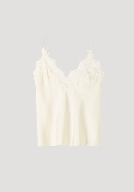 Lace silk camisole | cream