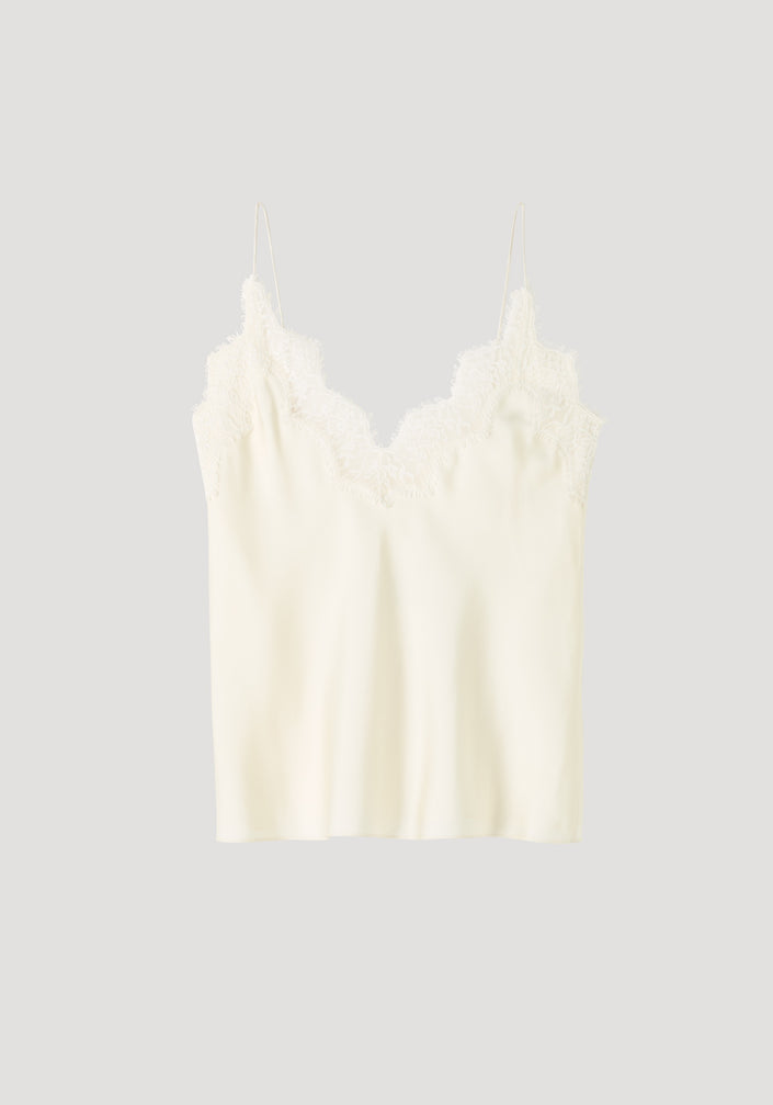 Lace silk camisole | cream