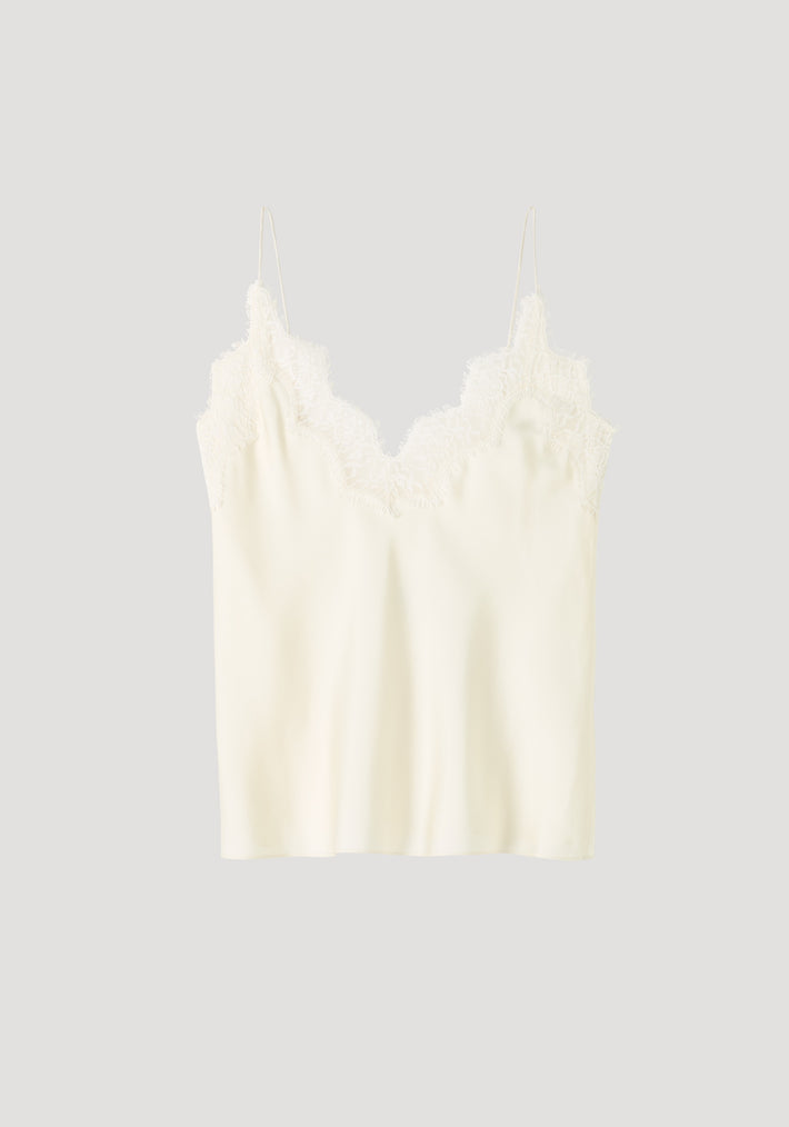 Lace silk camisole | cream