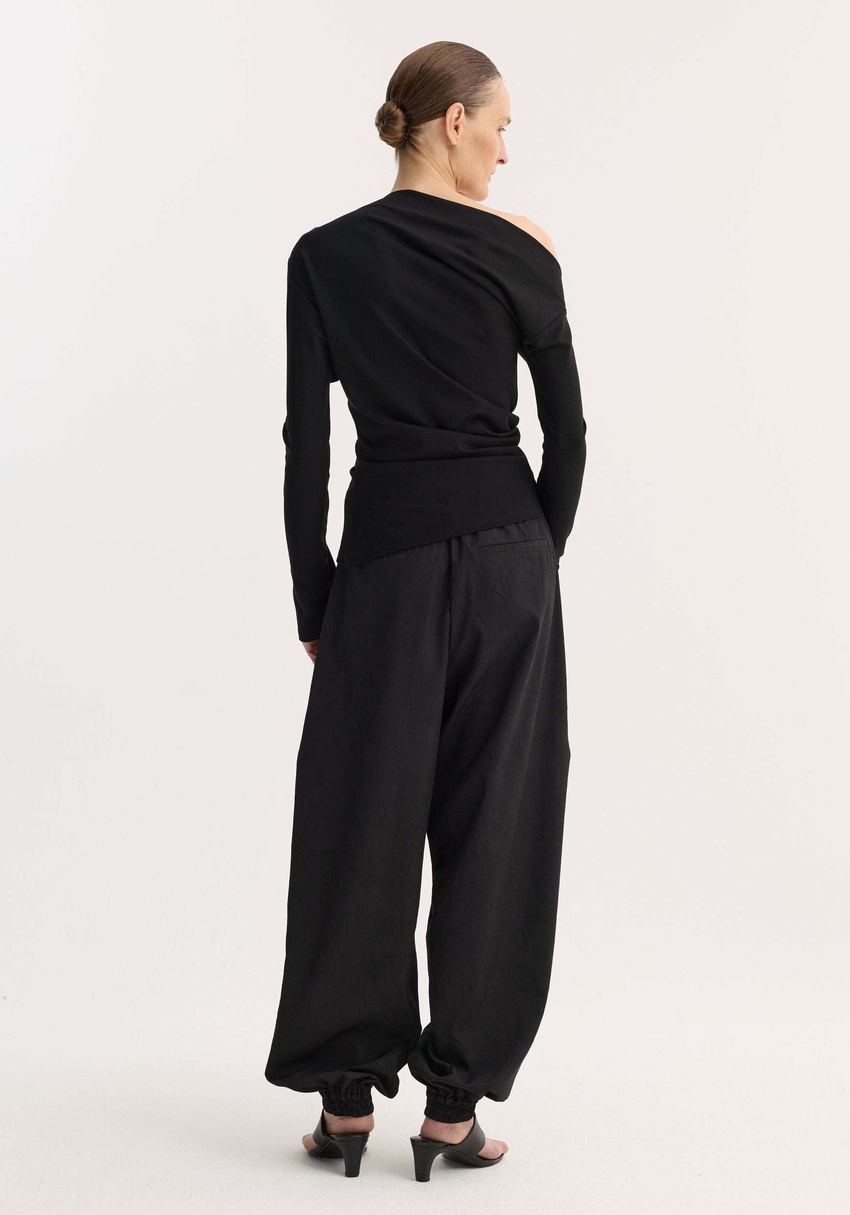 Twisted jersey top | black