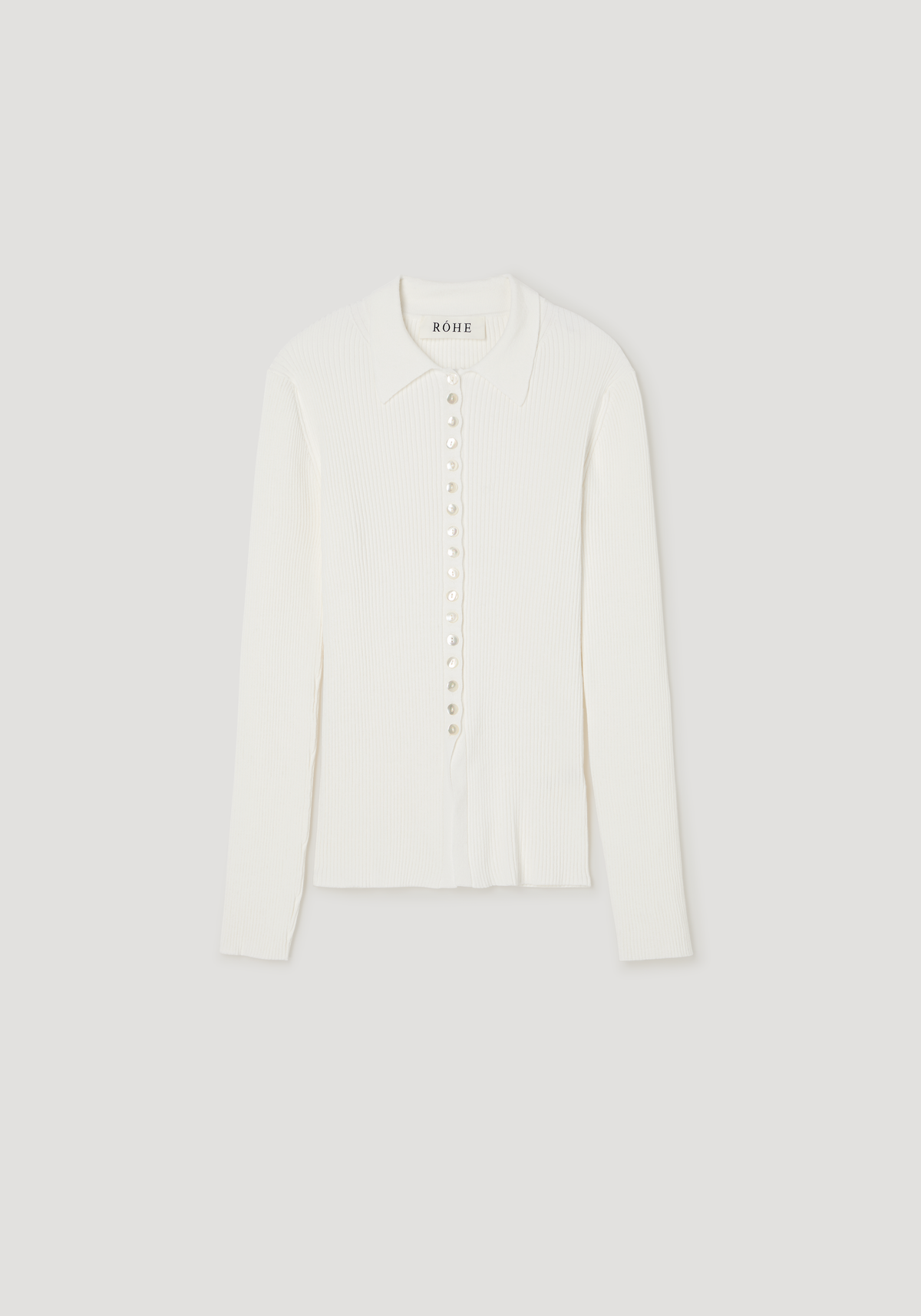 Elongated rib cardigan | off white