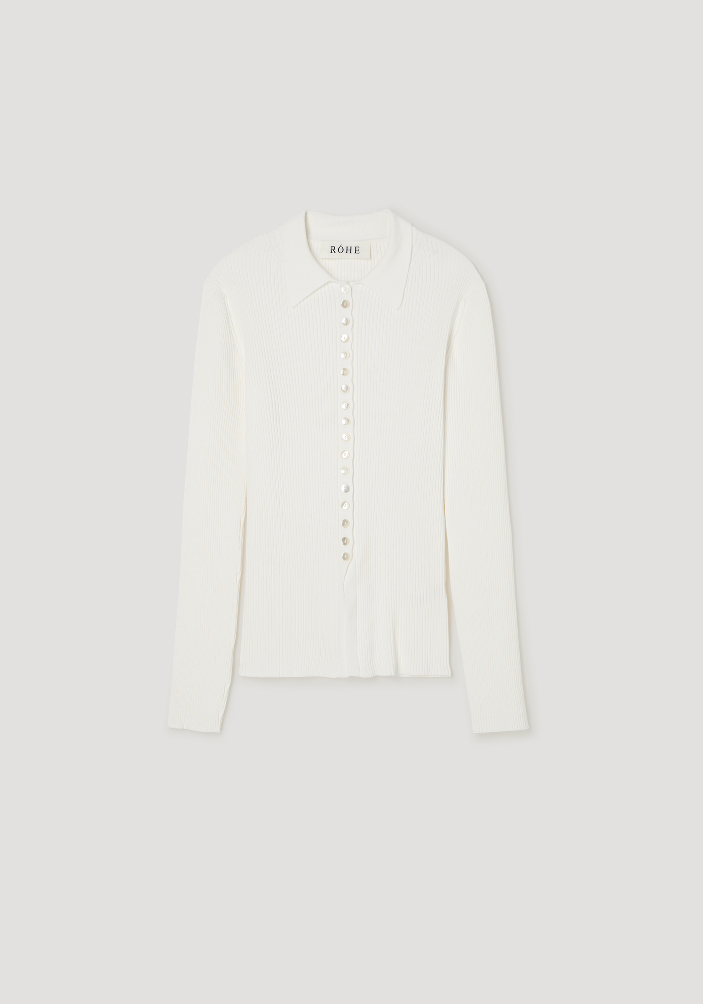 Elongated rib cardigan | off white