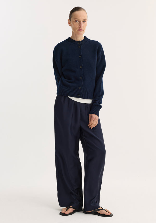 Short boiled cardigan | navy