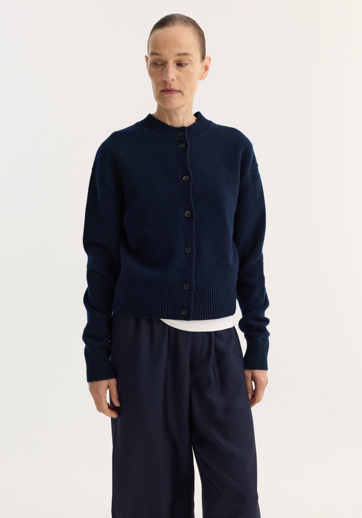 Short boiled cardigan | navy