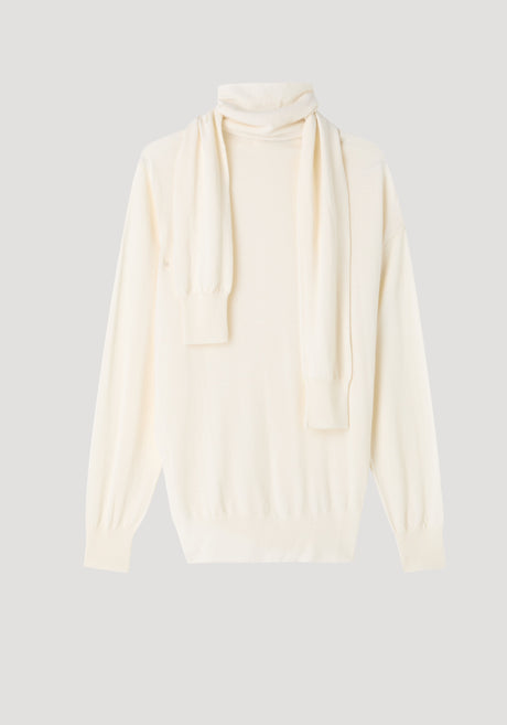 Twisted scarf jumper | cream