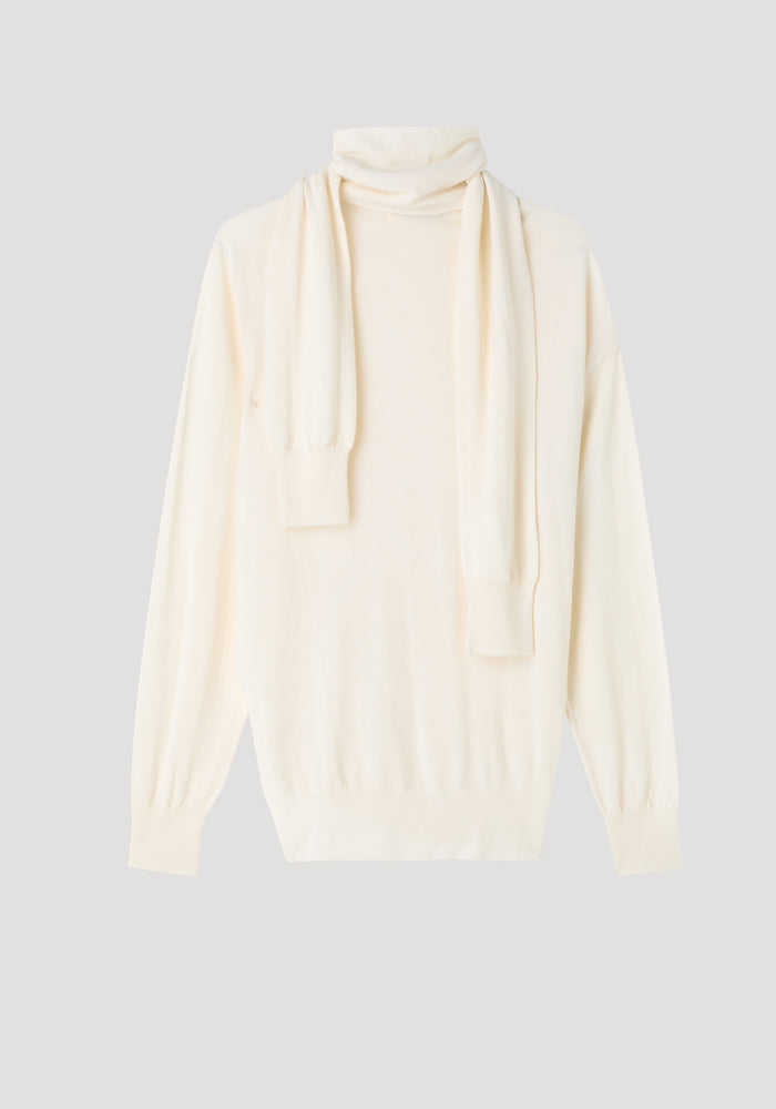 Twisted scarf jumper | cream