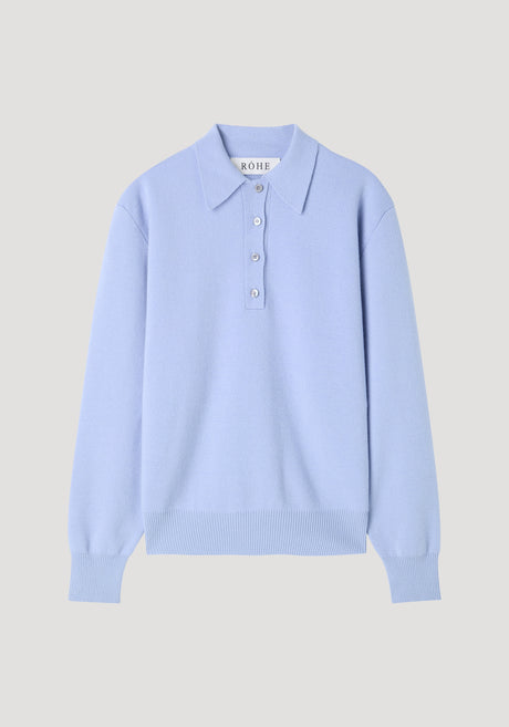Compact knitted polo | baby blue