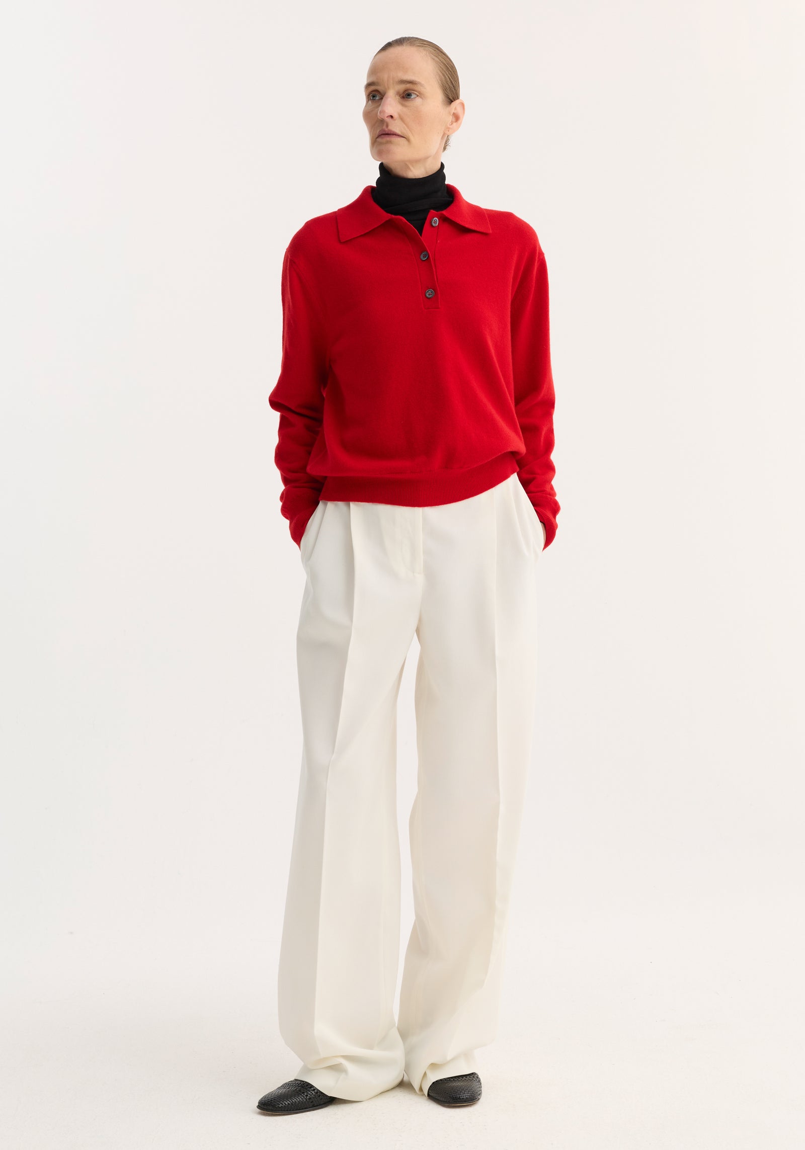 Wool cashmere polo | red