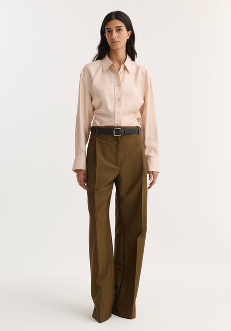 Relaxed straight leg trouser | golden brown