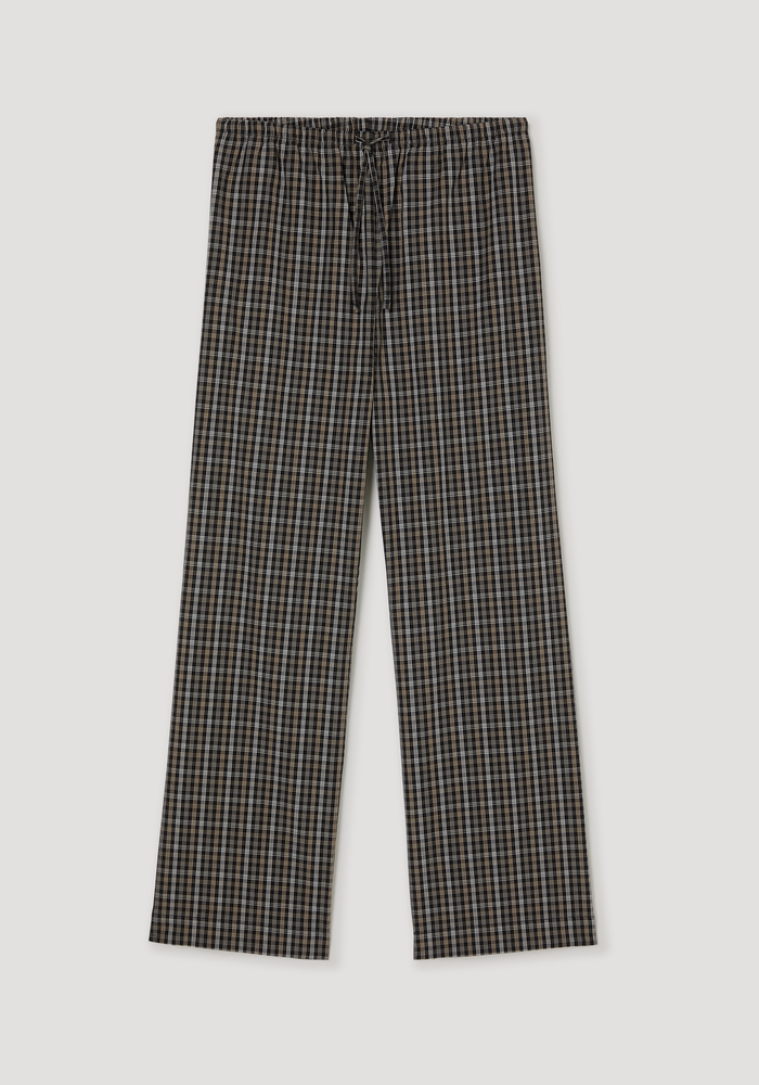 Relaxed fit trousers | black / brown check