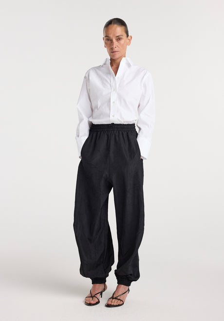 Balloon track pants | black