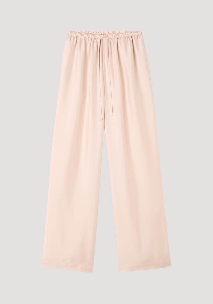 Relaxed silk trousers | rose