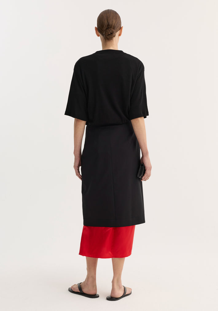Contrast upside-down skirt | black