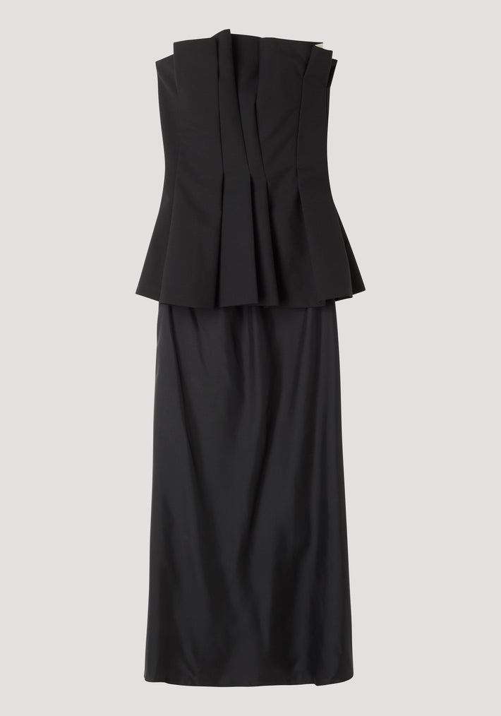 Sculptural tulip bustier dress | black