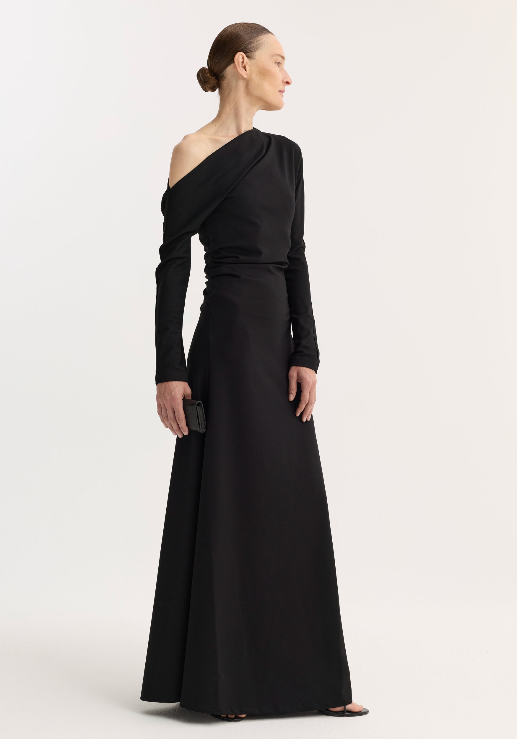 Twisted jersey dress | black