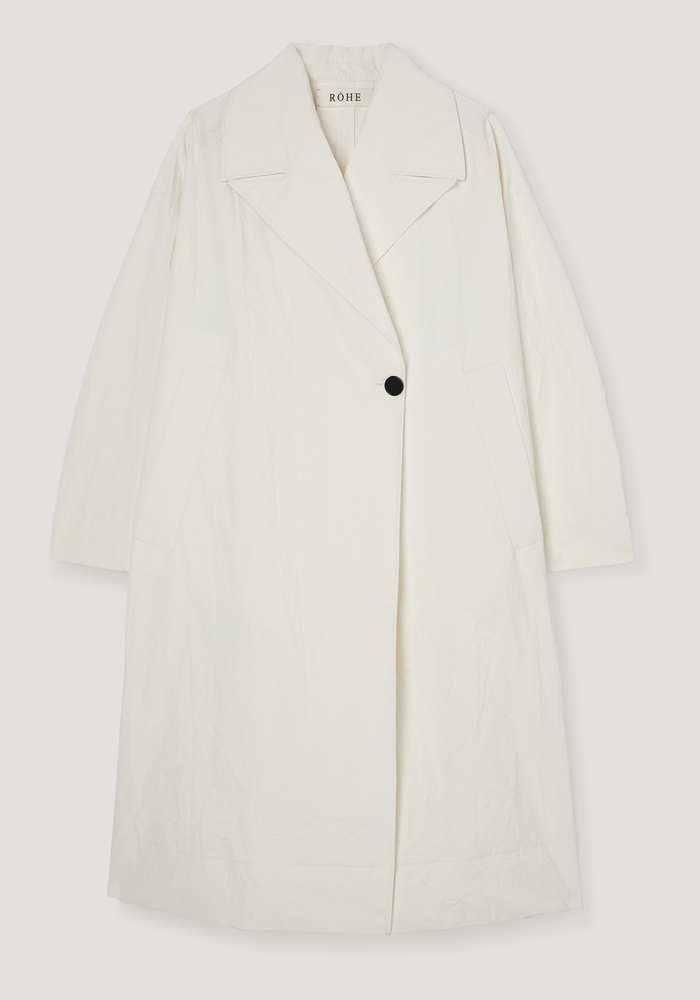 Oversized crushed cotton coat | off white