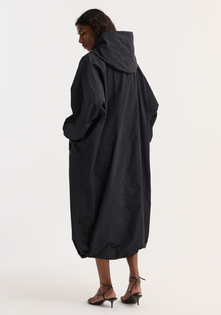 Parachute silk-blend coat | black