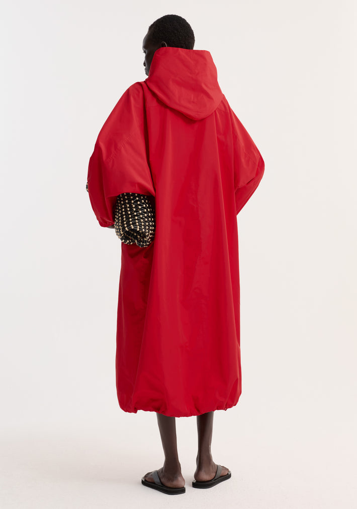Parachute silk-blend coat | red