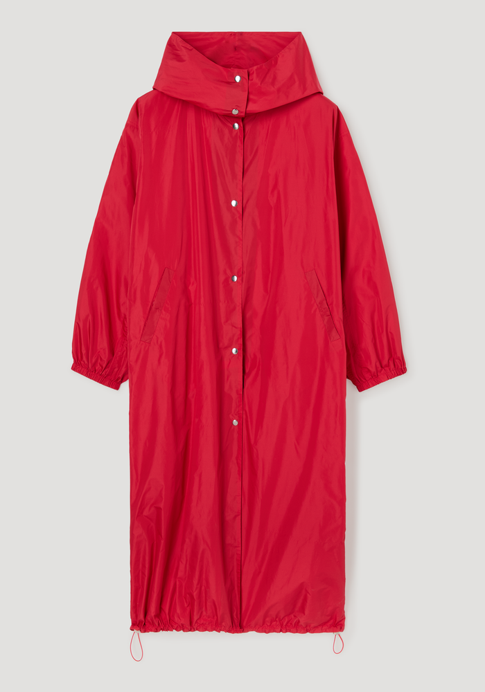 Parachute silk-blend coat | red