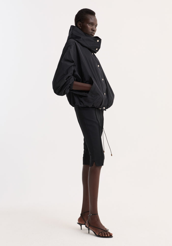 Volume silk-blend jacket | black