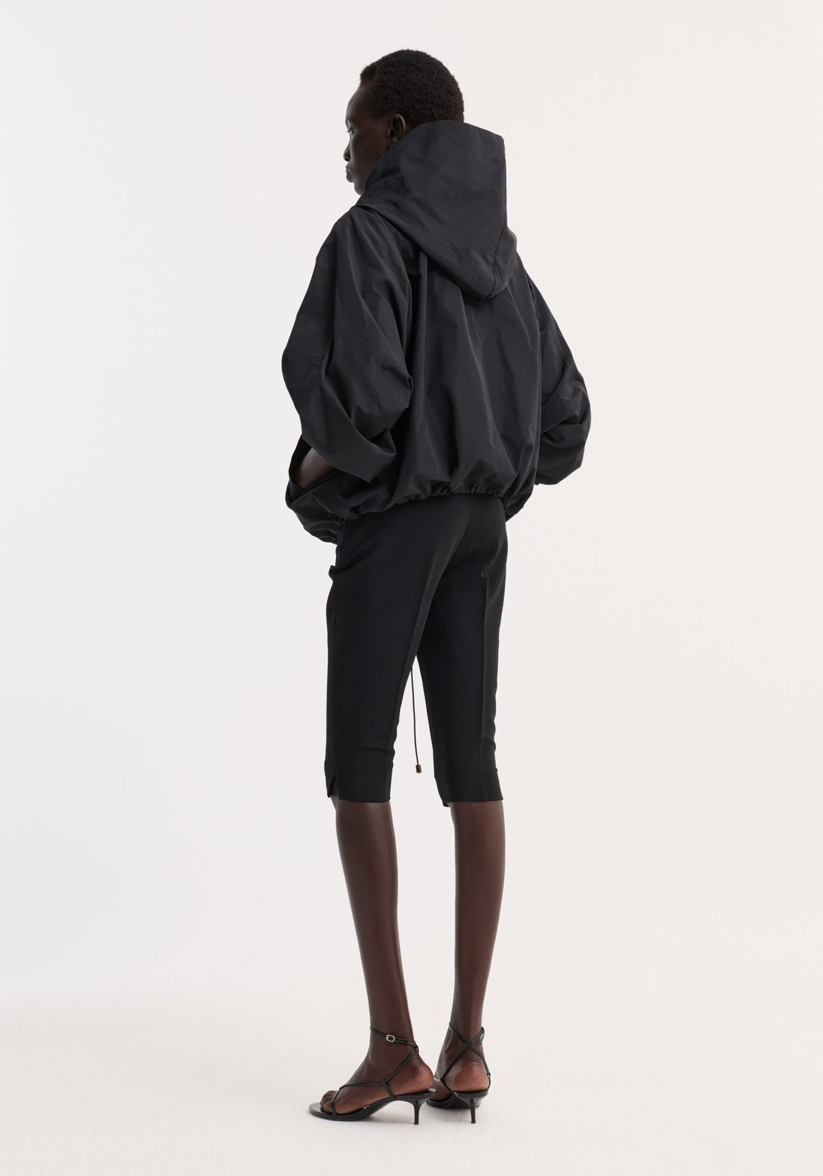 Volume silk-blend jacket | black