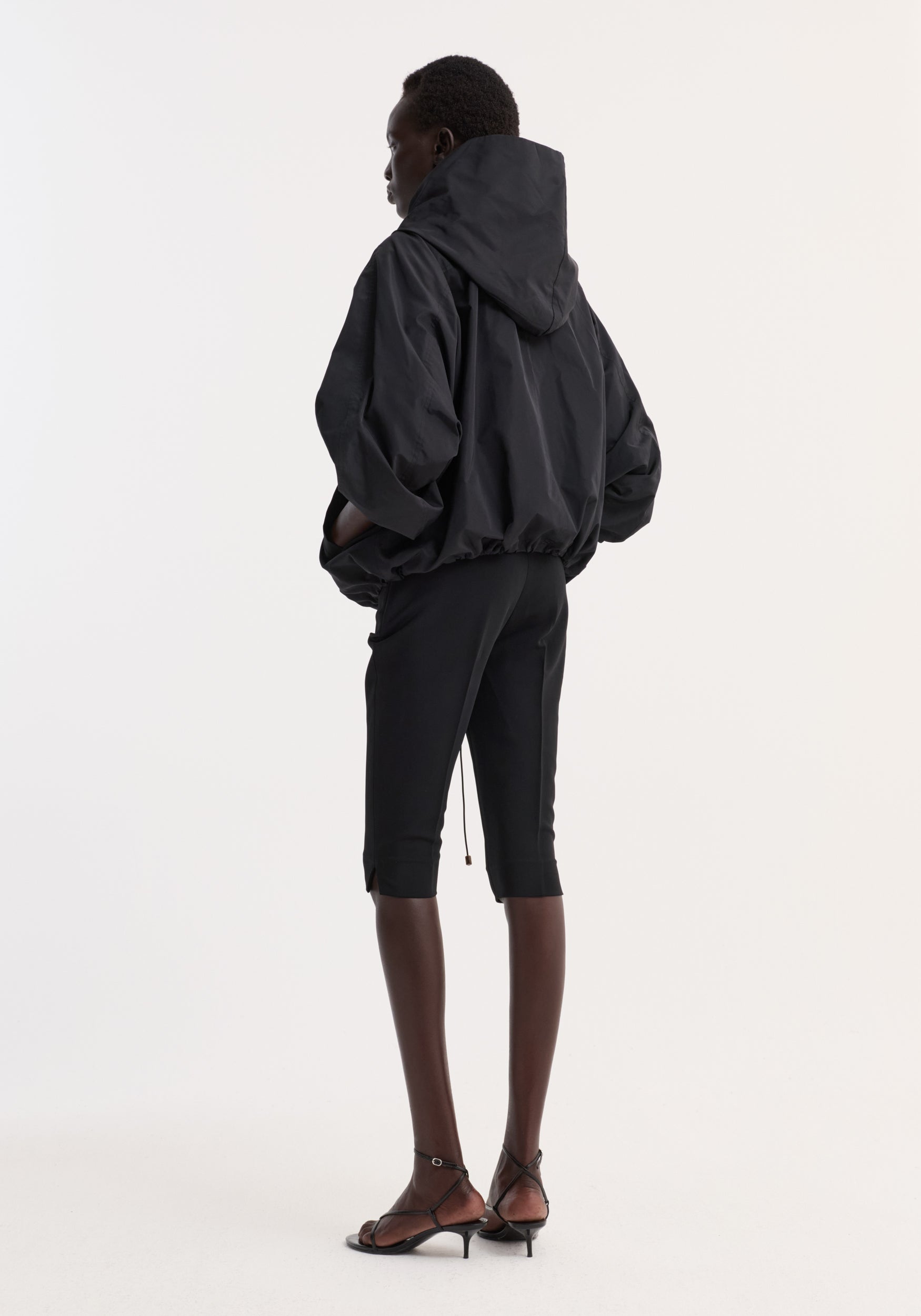 Volume silk-blend jacket | black