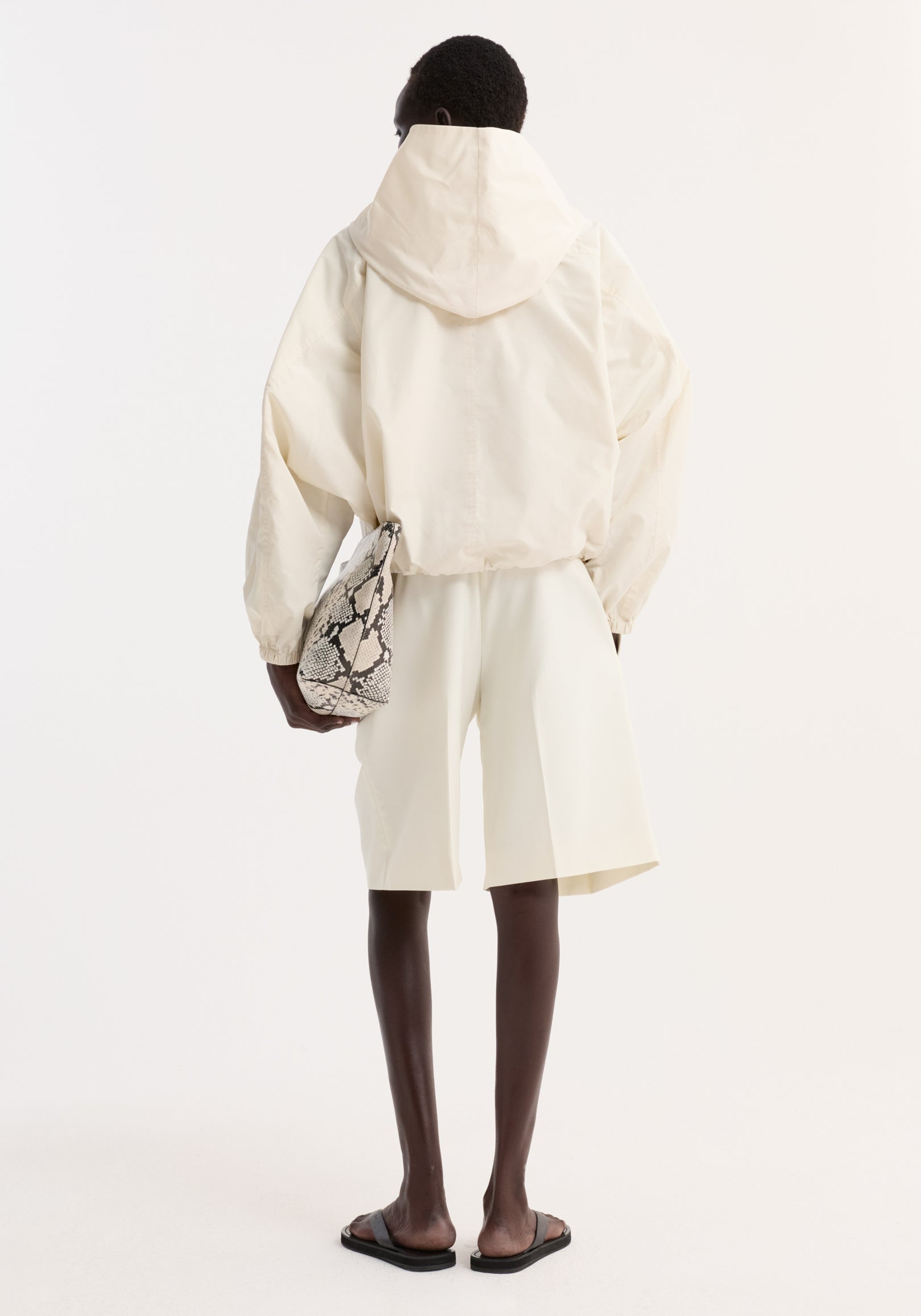 Volume silk-blend jacket | cream
