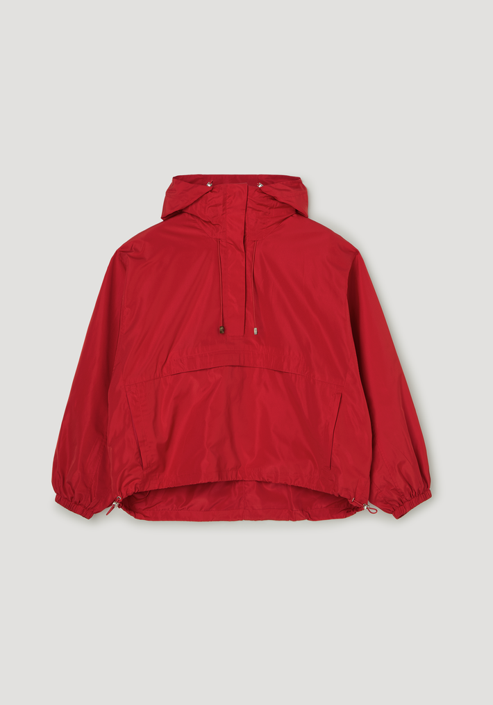 Volume silk-blend anorak | red