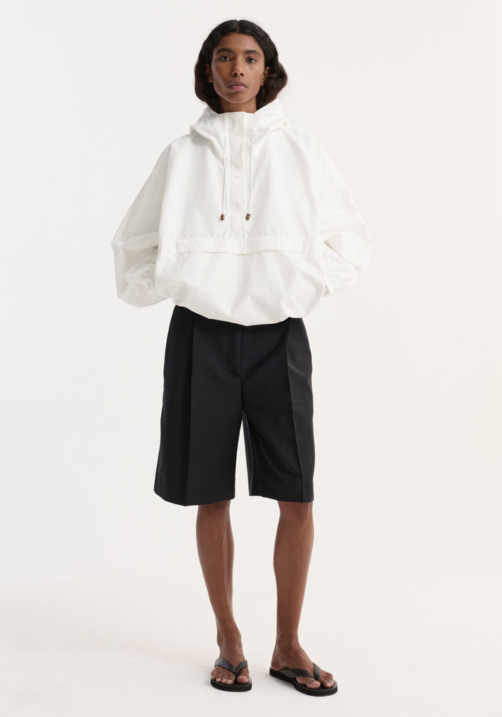 Textured cotton-blend anorak | optic white