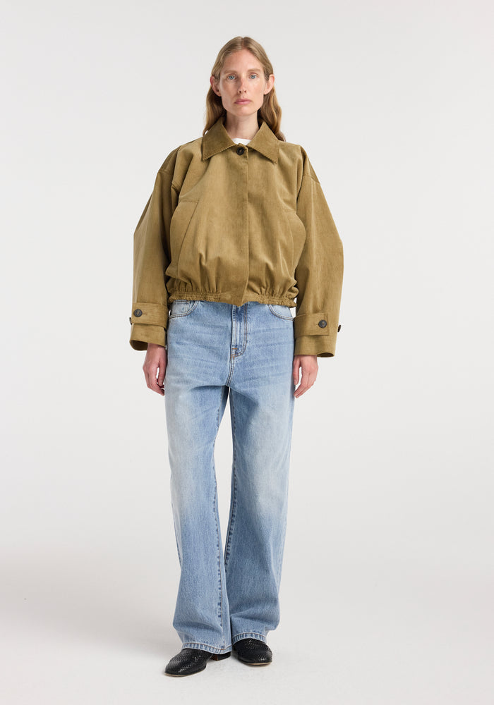 Corduroy blouson jacket | beige