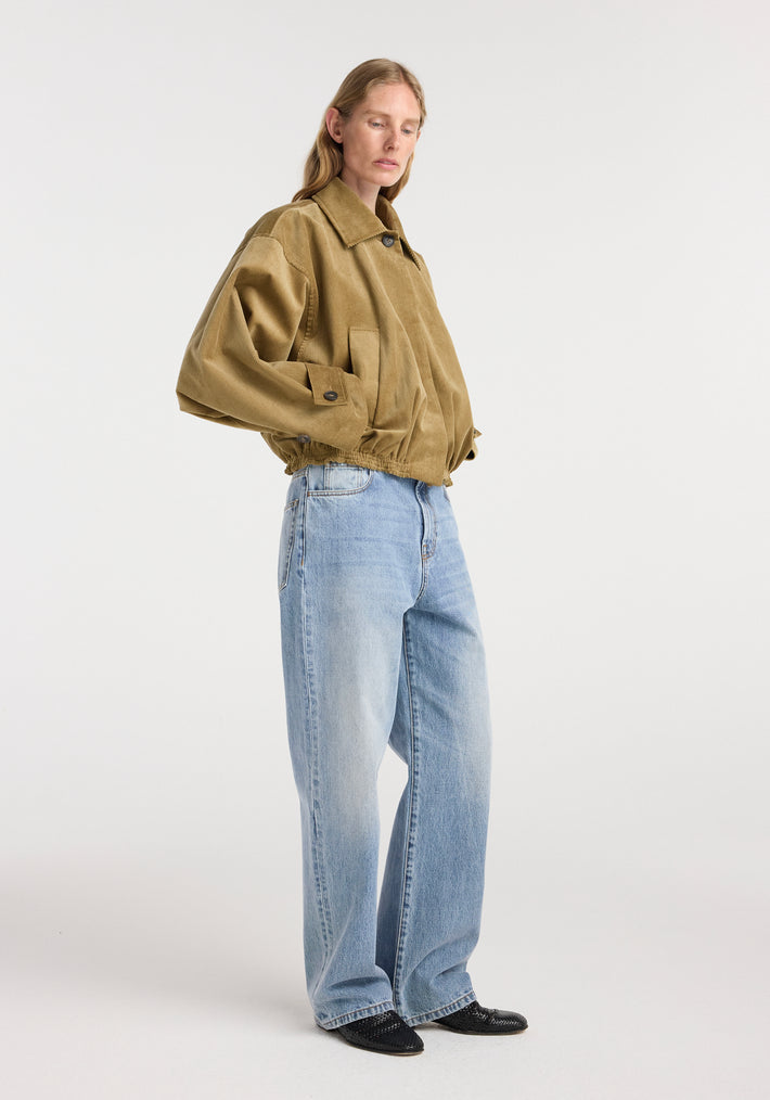 Corduroy blouson jacket | beige