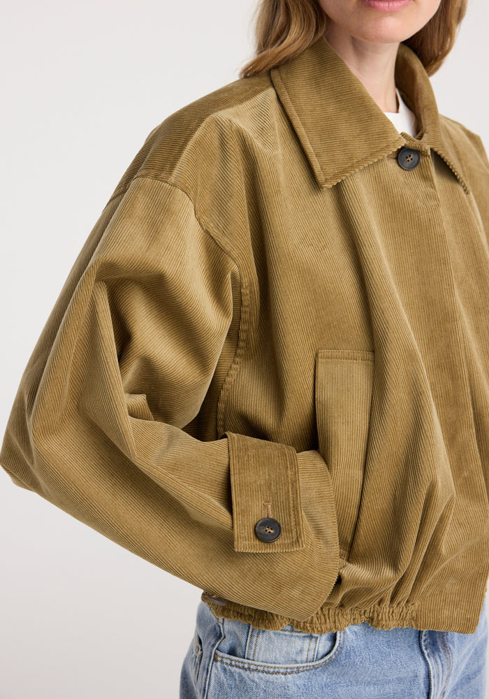 Corduroy blouson jacket | beige