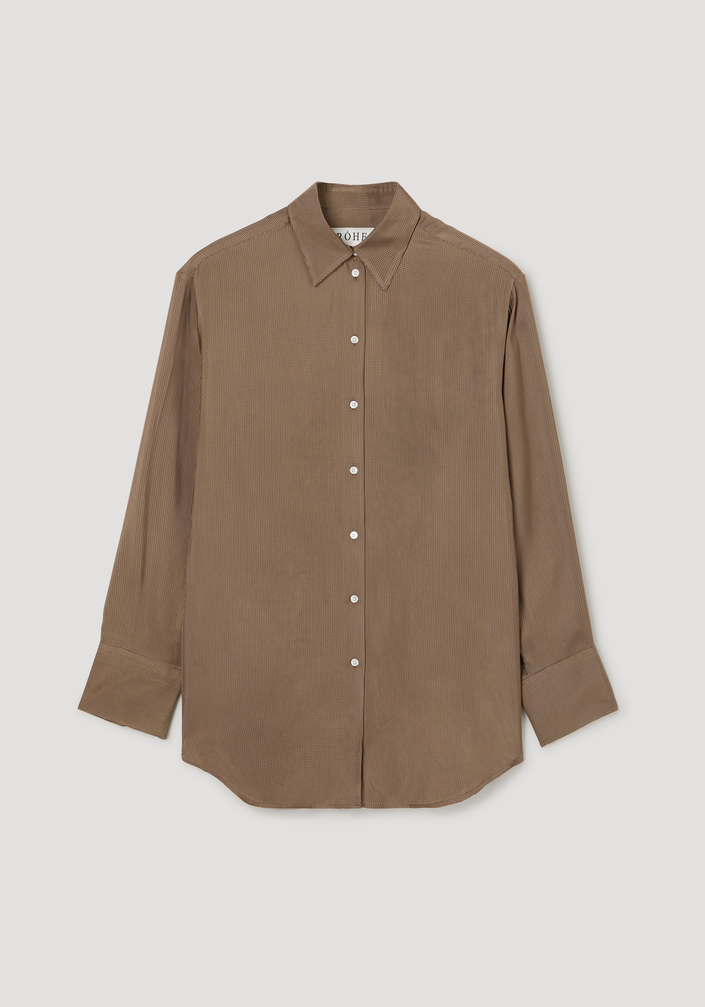 Relaxed shaped shirt | brown mini check