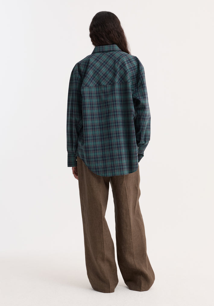 Oversized check shirt | retro green check