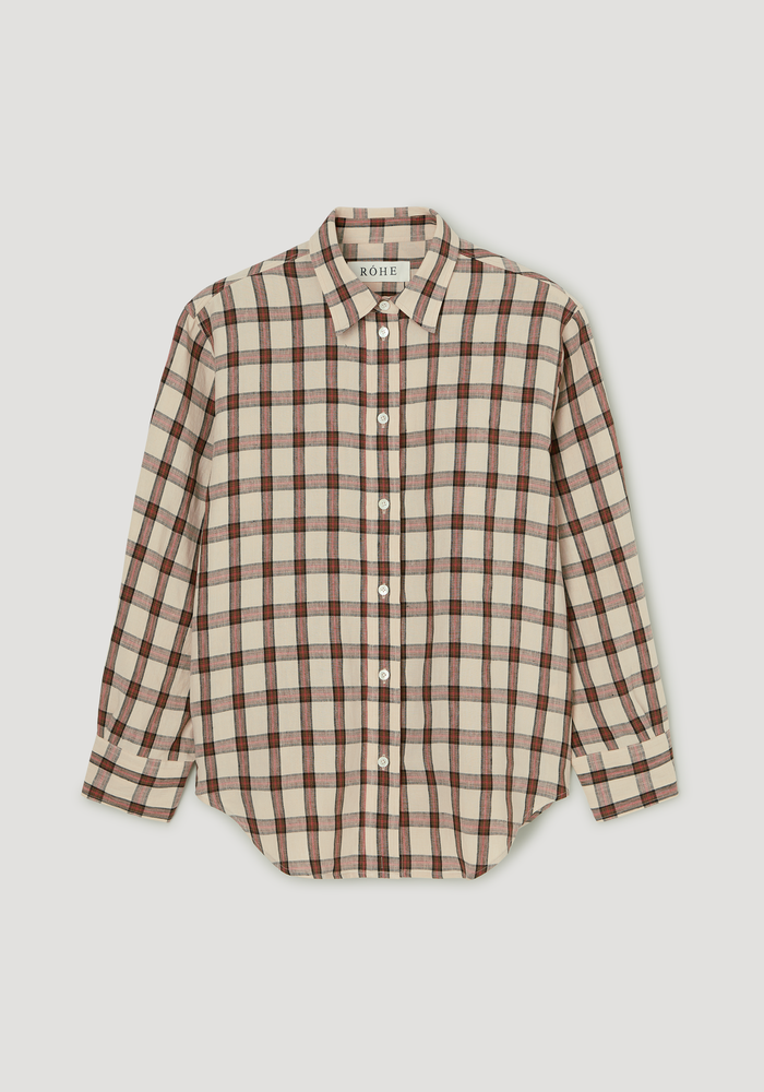 Oversized check shirt | red table check