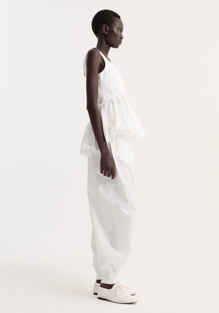 Voluminous peplum top | optic white