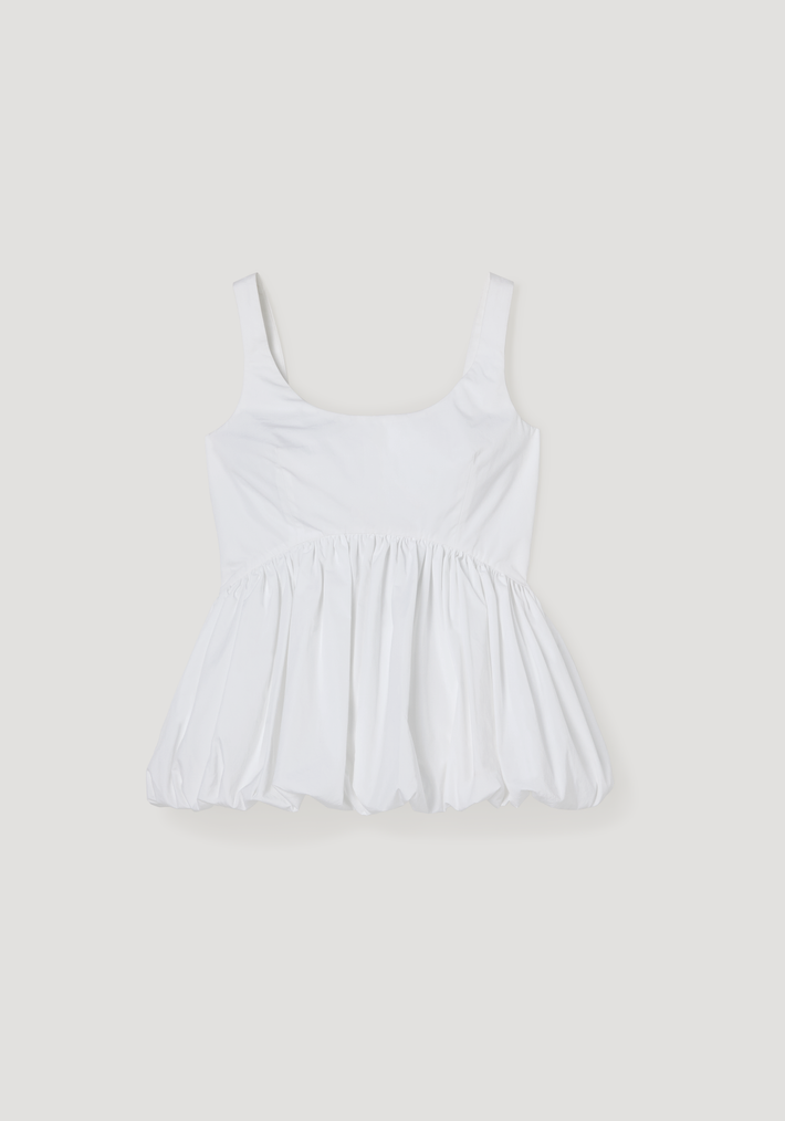 Voluminous peplum top | optic white