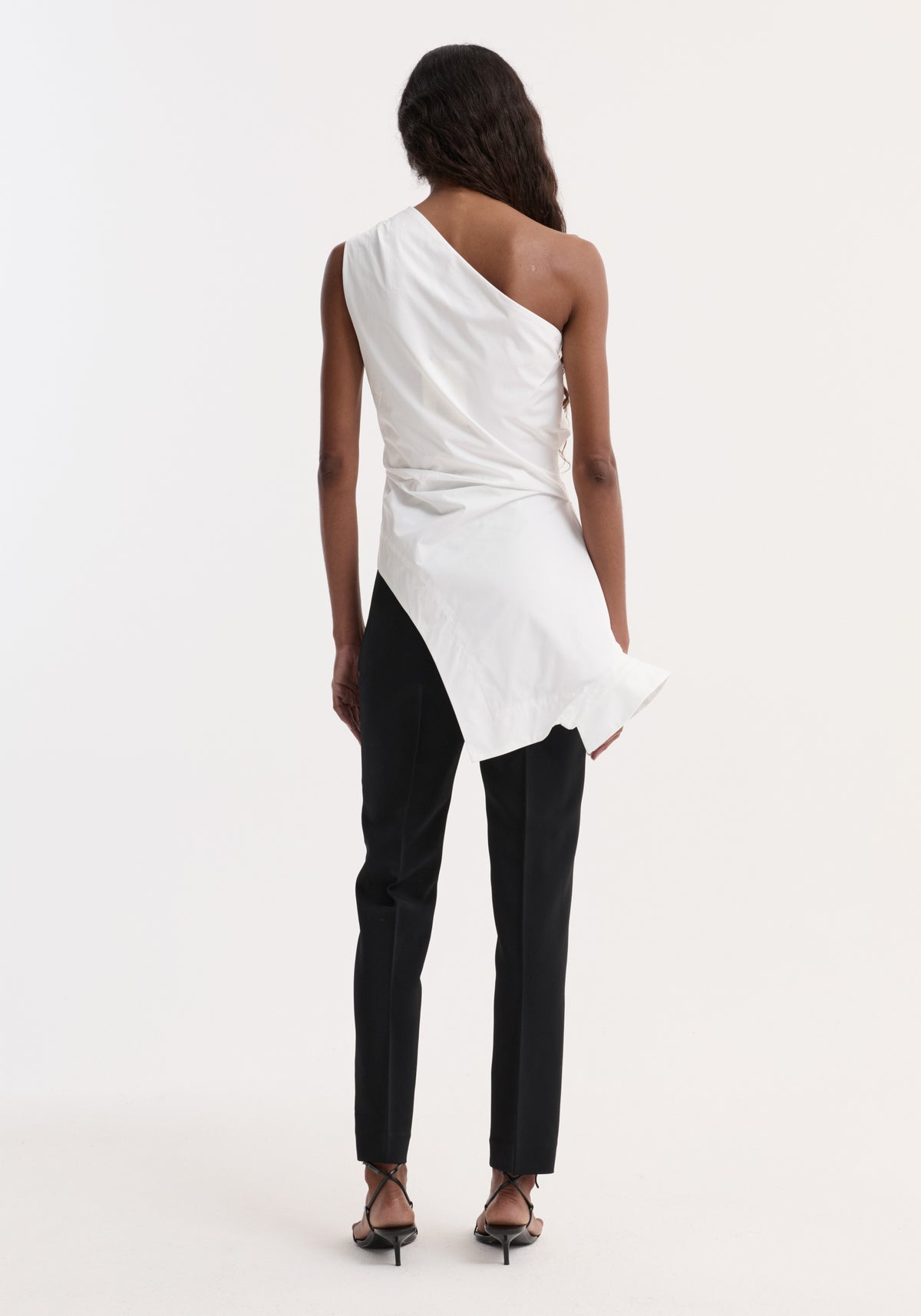 Reimagined one shoulder top | optic white