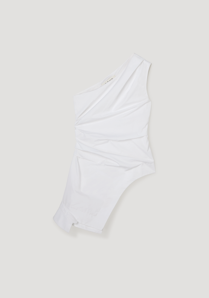 Reimagined one shoulder top | optic white