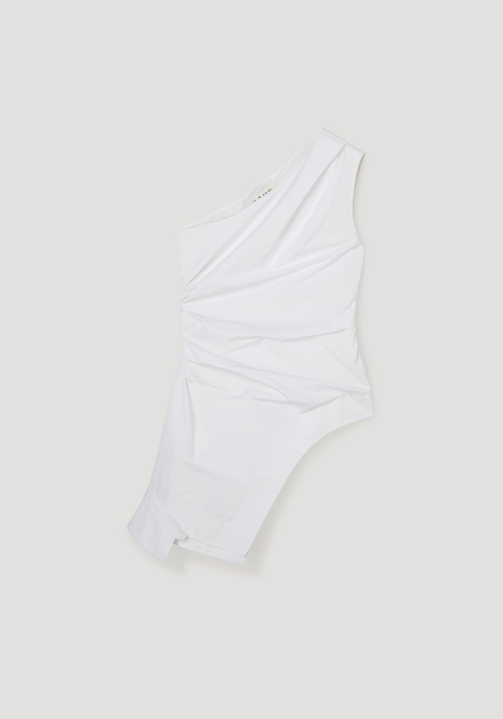 Reimagined one shoulder top | optic white