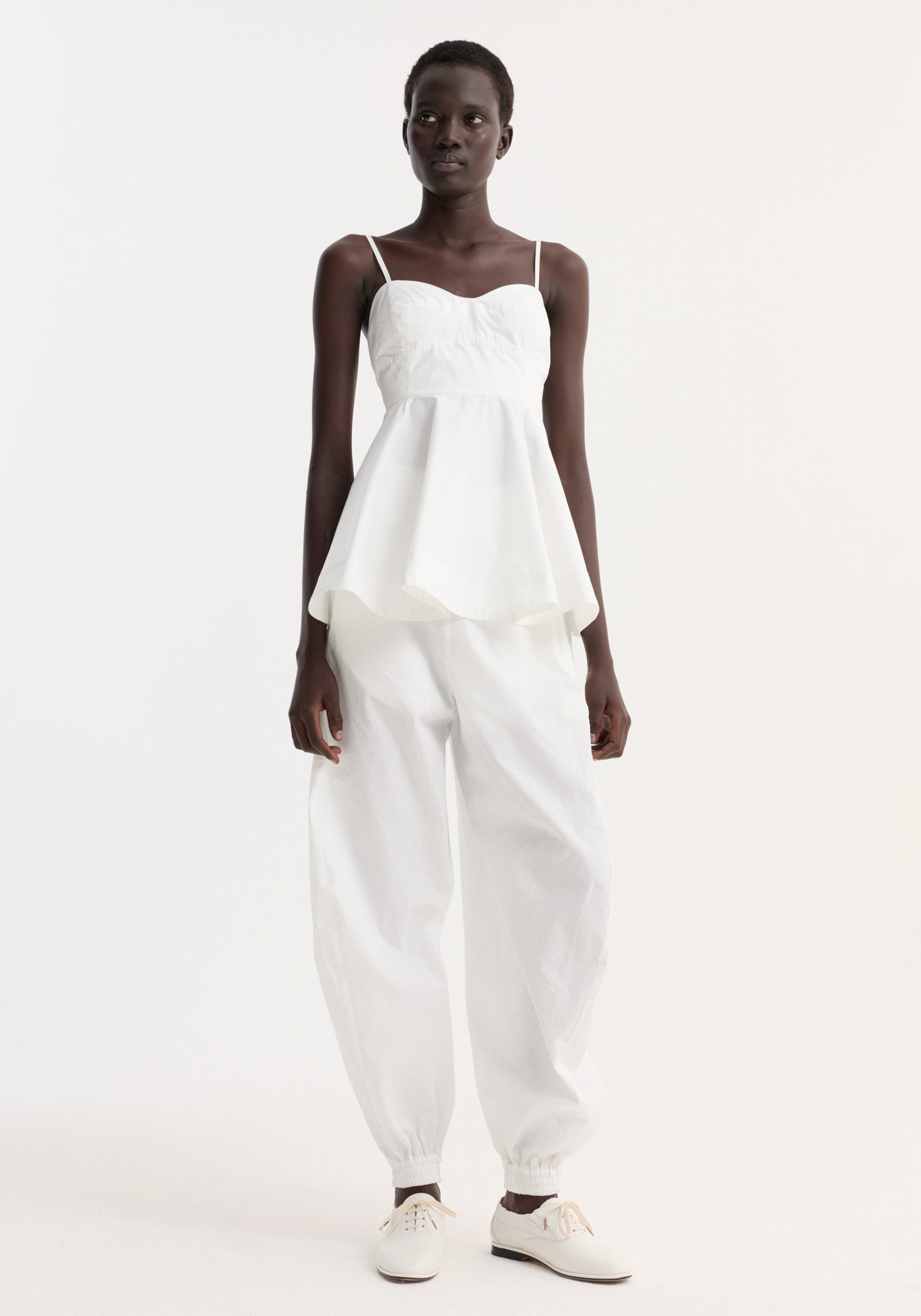 Bustier peplum top | optic white