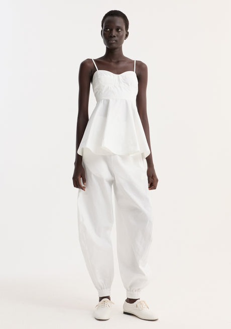 Bustier peplum top | optic white