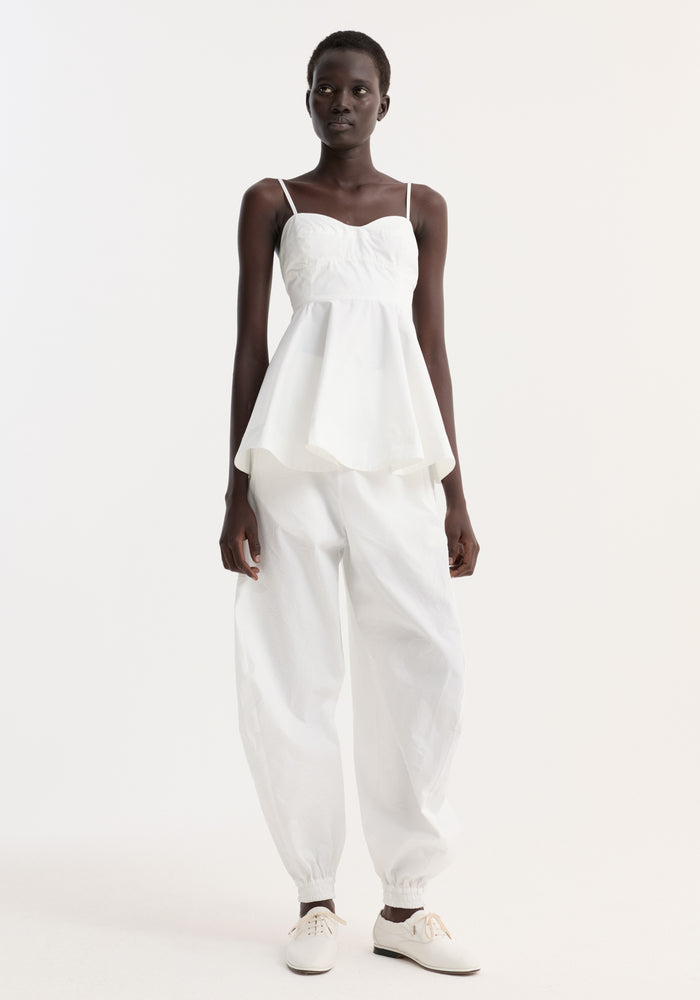 Bustier peplum top | optic white