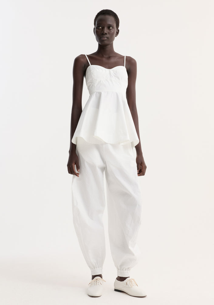 Bustier peplum top | optic white